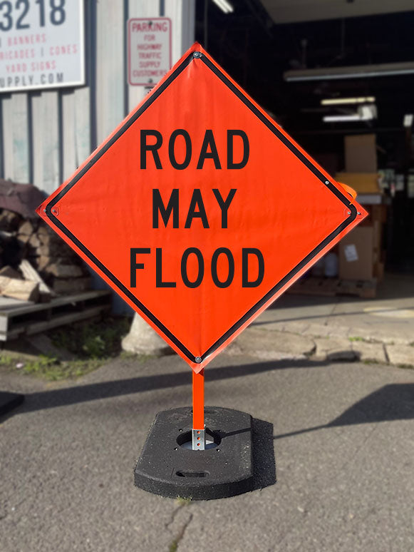 Road May Flood (W8-18) Roll-Up Sign