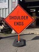 Shoulder Ends (W8-25) Roll-Up Sign