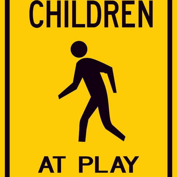 【ヴィンテージ看板】CAUTION CHILDREN PLAYING 標識 Caution Please Children Playing Sign – Signs by SalaGraphics