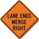 Lane Ends Merge Right (W9-2R) Sign