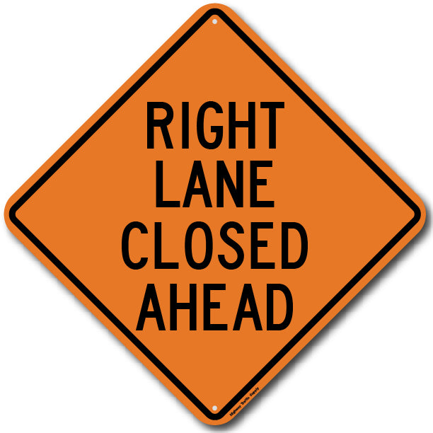 Right Lane Closed Ahead (W9-3R) Sign