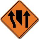 W9-3a Center Lane Closed Ahead (Symbol) Sign