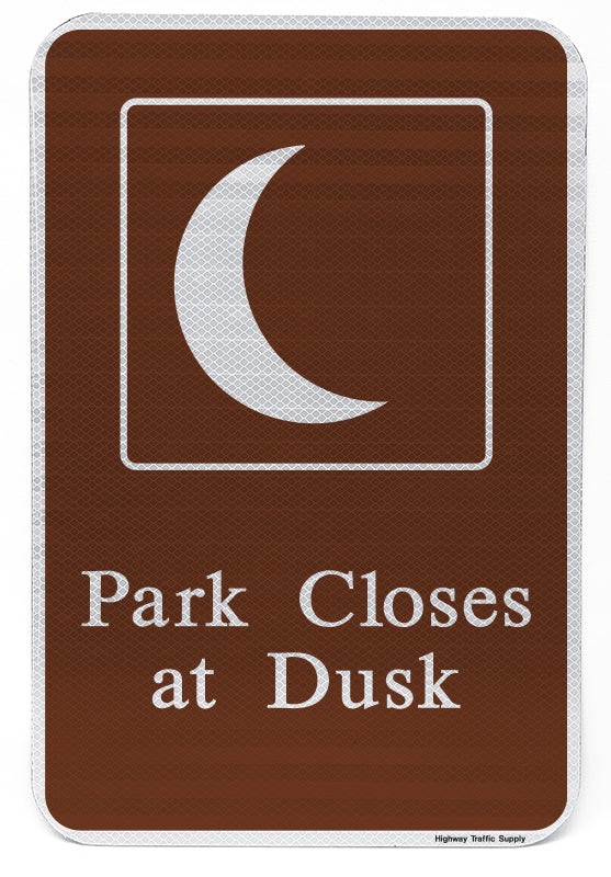 Park Closes At Dusk Sign