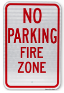 No Parking Fire Zone Sign