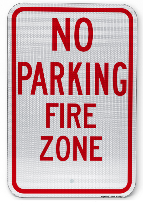 No Parking Fire Zone Sign