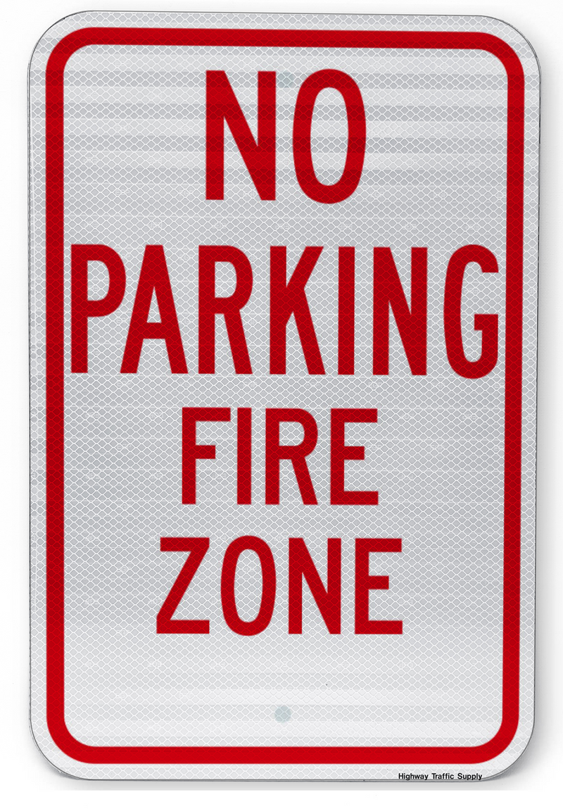No Parking Fire Zone Sign
