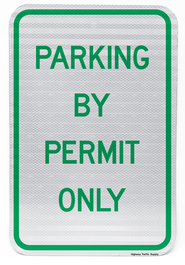 Parking By Permit Only Sign