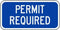 Permit Required Sign (Blue)