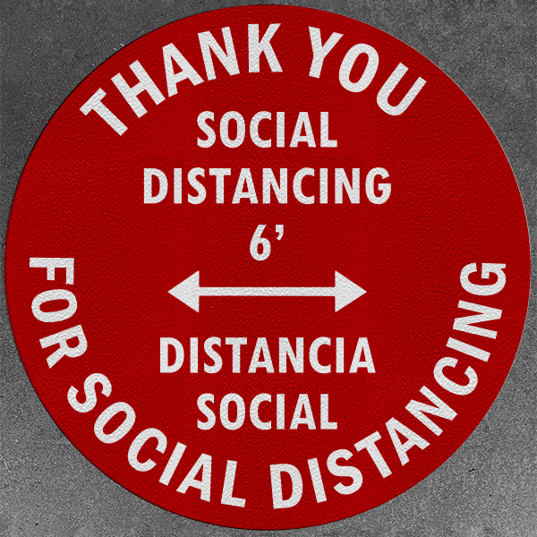 Thank You for Social Distancing Distancia Social Decals (Pack of 5)