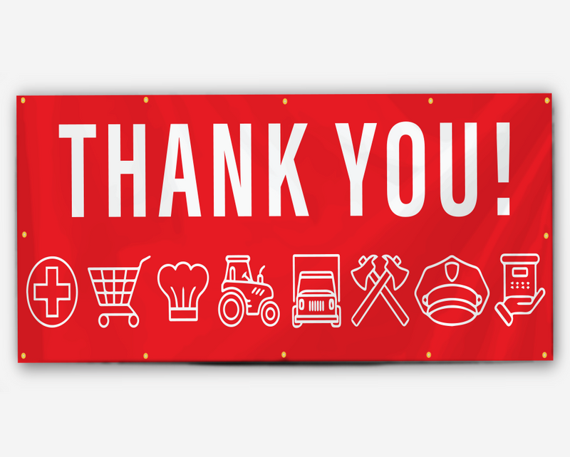 thank You Frontline Workers Banner (Red)