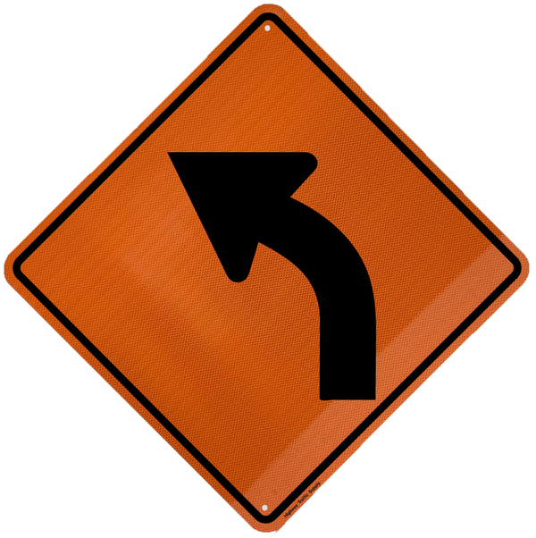 Left Curve (W1-2L) Sign