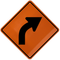 Right Curve (W1-2R) Sign