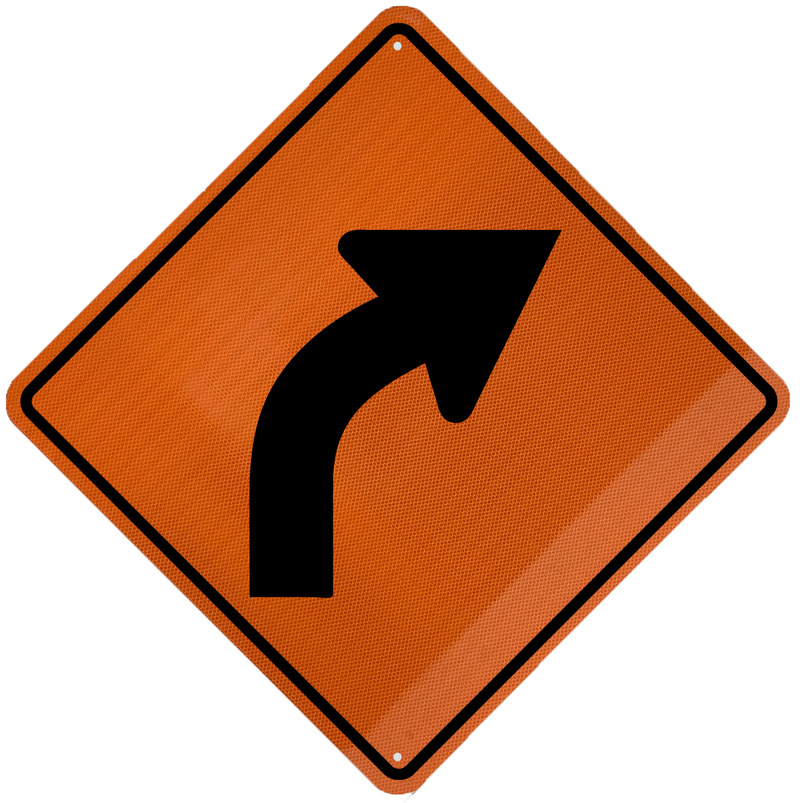 Right Curve (W1-2R) Sign