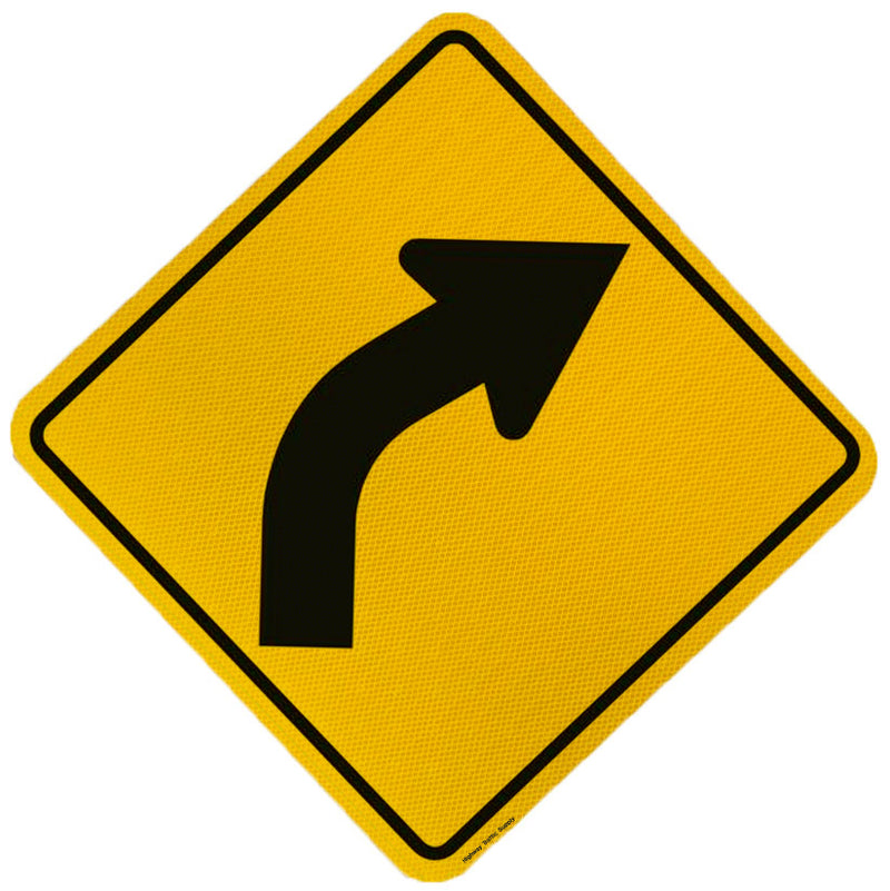 W1-2R Curve Sign (Right Arrow)